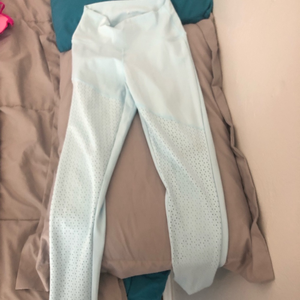 Light blue buff bunny leggings